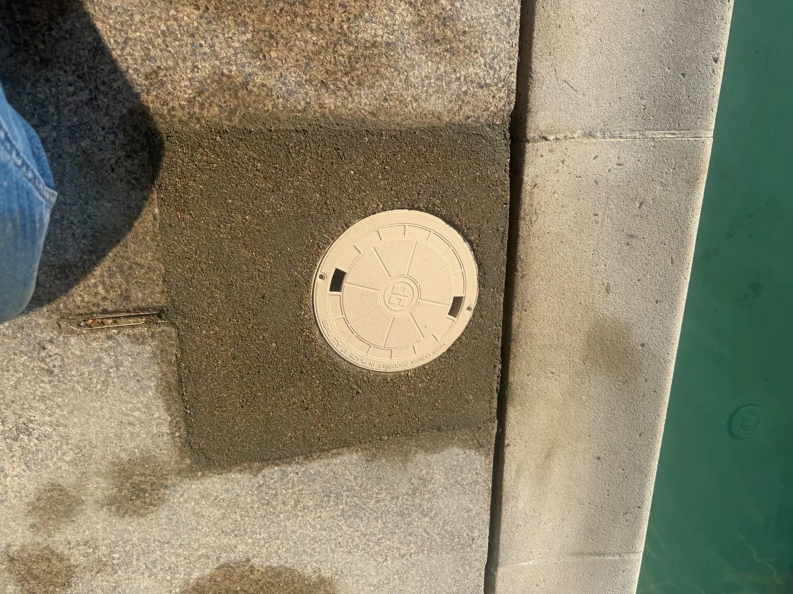 Completed swimming pool skimmer replacement